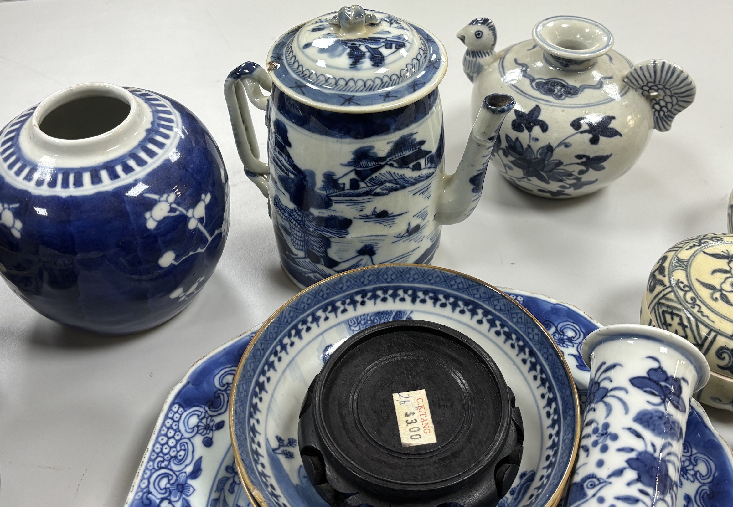 A quantity of Chinese and Annamese blue and white ceramics, 19th century and later